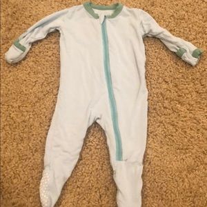 Kickee zipper footie newborn baby blue